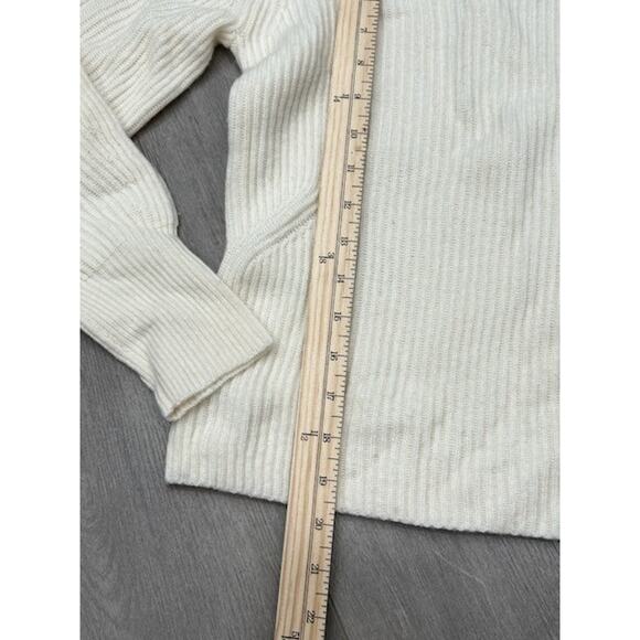 Madewell SoftWool Square-Neck Pullover Ribbed Sweater Heather Cloud Size S NWT - Picture 5 of 11